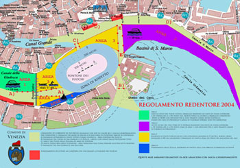 Mappa delle aree di sosta e di ormeggio